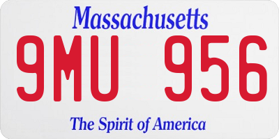 MA license plate 9MU956