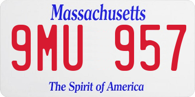 MA license plate 9MU957