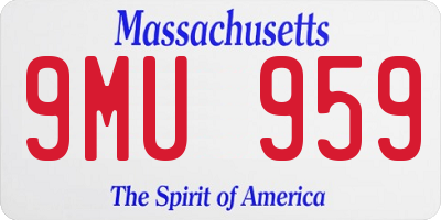 MA license plate 9MU959