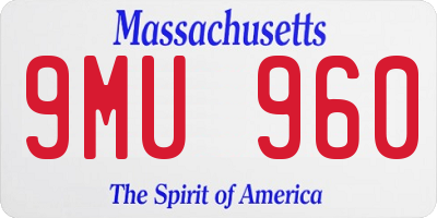 MA license plate 9MU960