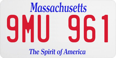 MA license plate 9MU961