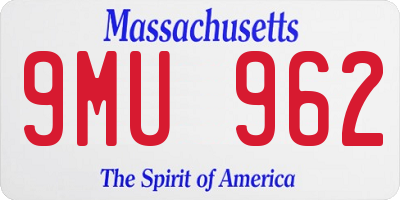 MA license plate 9MU962