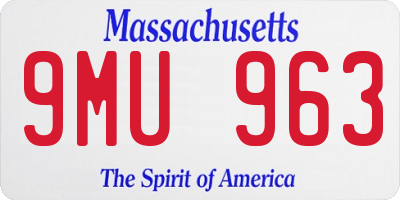 MA license plate 9MU963
