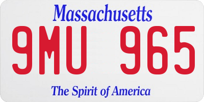 MA license plate 9MU965
