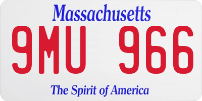 MA license plate 9MU966