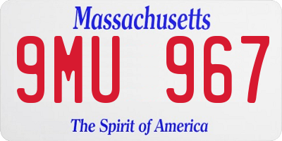 MA license plate 9MU967