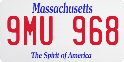 MA license plate 9MU968