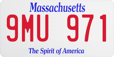 MA license plate 9MU971