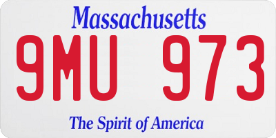 MA license plate 9MU973