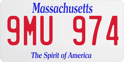 MA license plate 9MU974