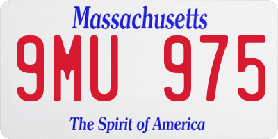 MA license plate 9MU975