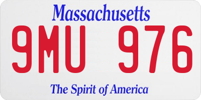 MA license plate 9MU976