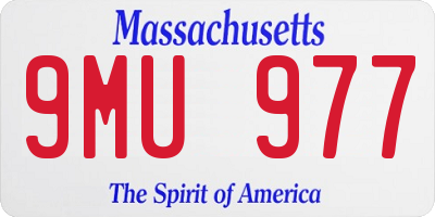 MA license plate 9MU977