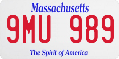 MA license plate 9MU989