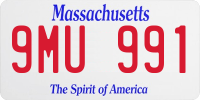 MA license plate 9MU991