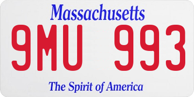MA license plate 9MU993