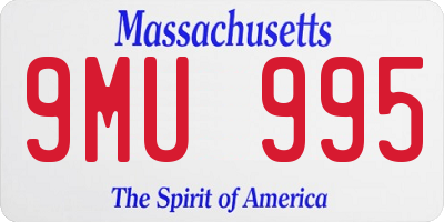 MA license plate 9MU995