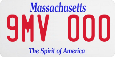 MA license plate 9MV000