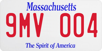 MA license plate 9MV004