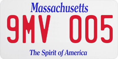 MA license plate 9MV005