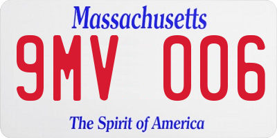 MA license plate 9MV006