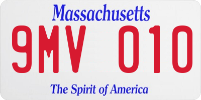 MA license plate 9MV010