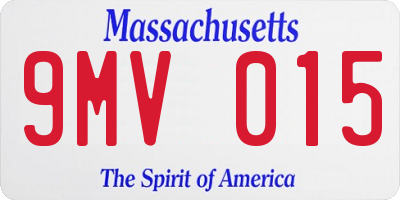 MA license plate 9MV015