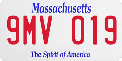 MA license plate 9MV019