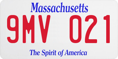 MA license plate 9MV021