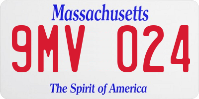 MA license plate 9MV024