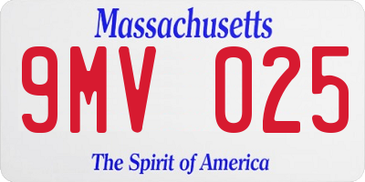 MA license plate 9MV025