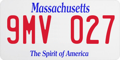 MA license plate 9MV027