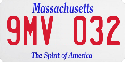 MA license plate 9MV032