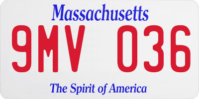 MA license plate 9MV036