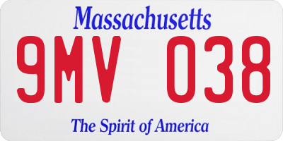 MA license plate 9MV038