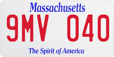 MA license plate 9MV040