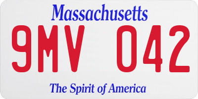 MA license plate 9MV042