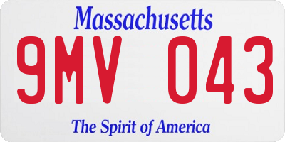 MA license plate 9MV043
