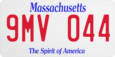 MA license plate 9MV044