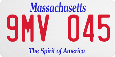 MA license plate 9MV045