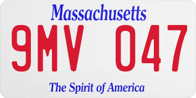 MA license plate 9MV047