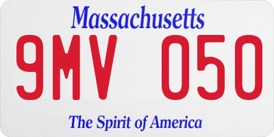 MA license plate 9MV050