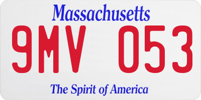MA license plate 9MV053