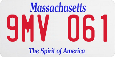 MA license plate 9MV061