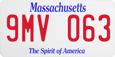 MA license plate 9MV063