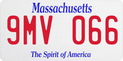 MA license plate 9MV066
