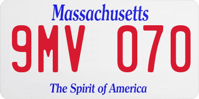 MA license plate 9MV070