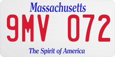 MA license plate 9MV072