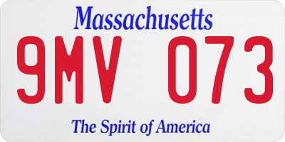 MA license plate 9MV073
