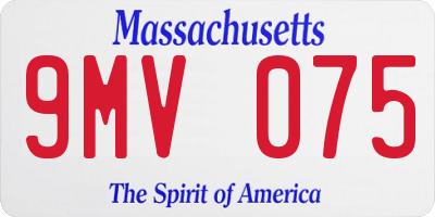 MA license plate 9MV075